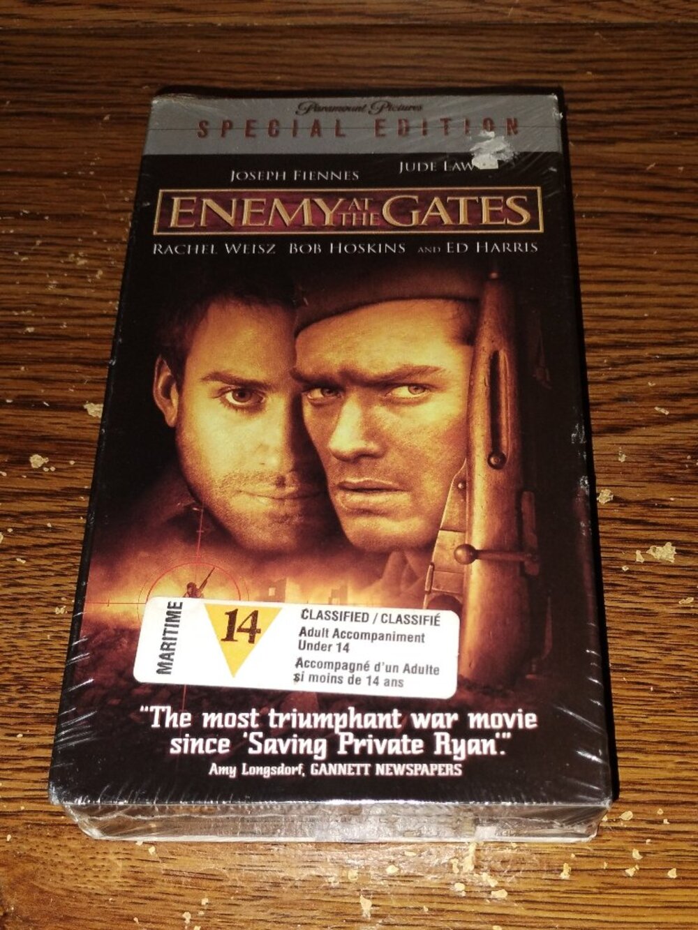 Enemy at the Gates (VHS, 2001, unopened / new) Joseph Fiennes Jude law